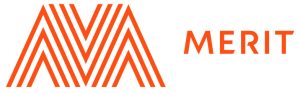 a logo with orange lines